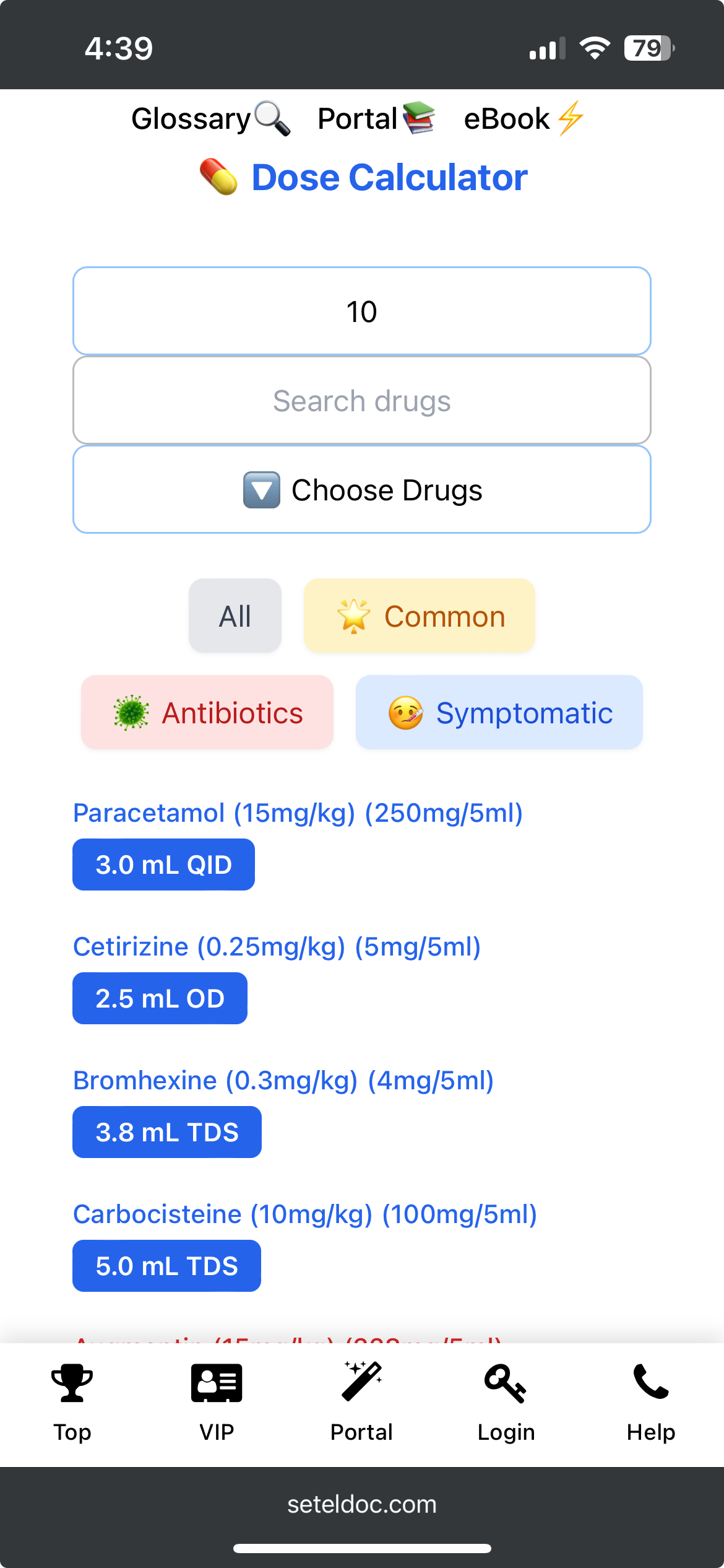 Dose Calculator Mobile